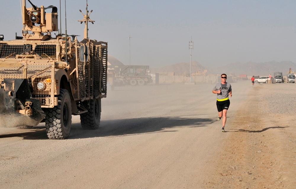 Deployed Centaur Soldier runs towards 1,000 mile goal