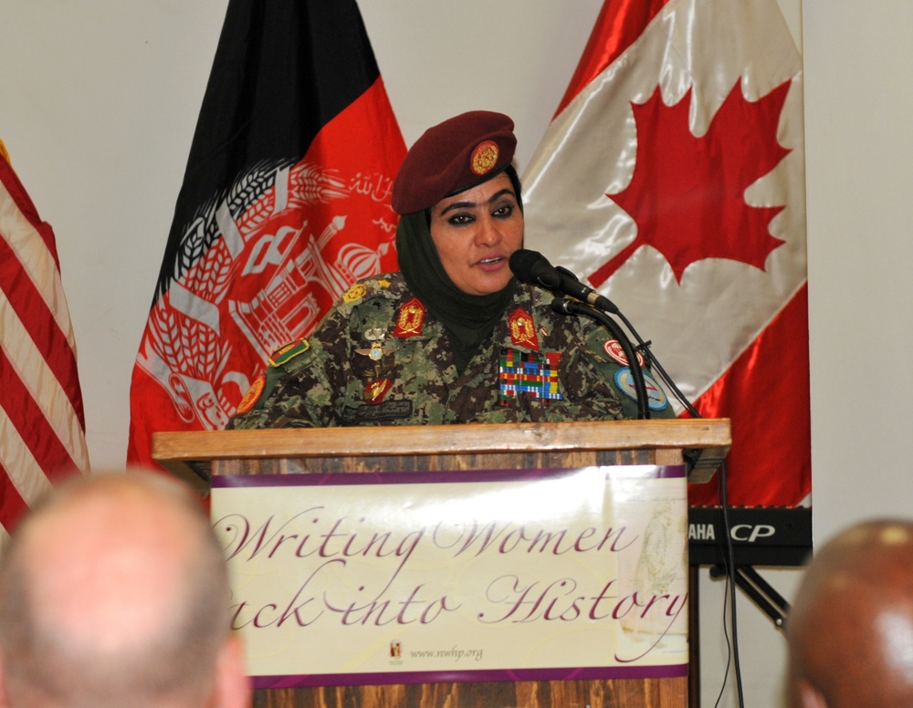 Female Afghan General speaks at ISAF Coalition Women’s Equality Celebration