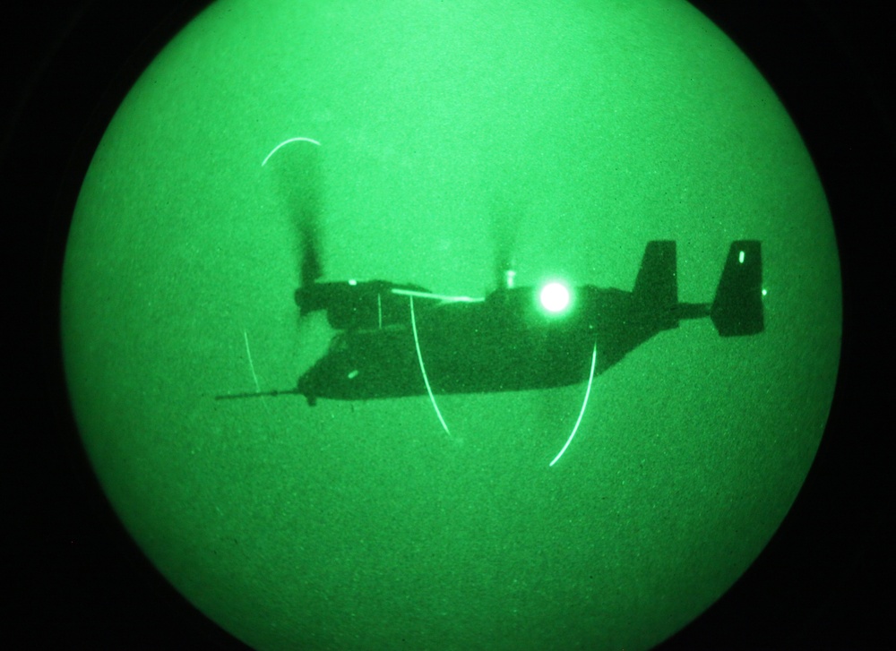 SP-MAGTF Crisis Response aircraft conduct nighttime air-to-air refueling over Spain