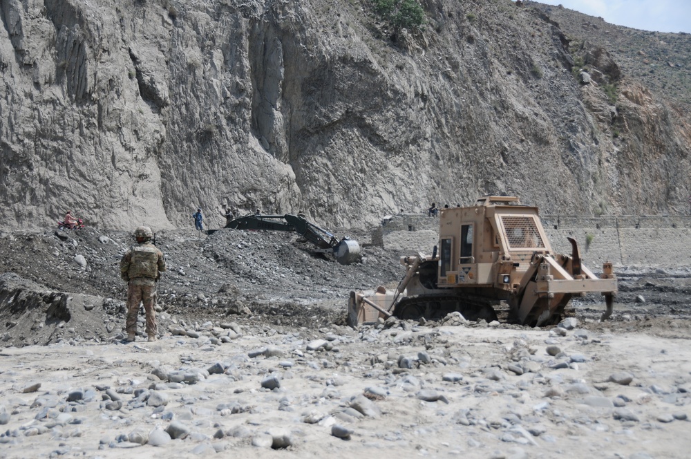 Engineers repair road