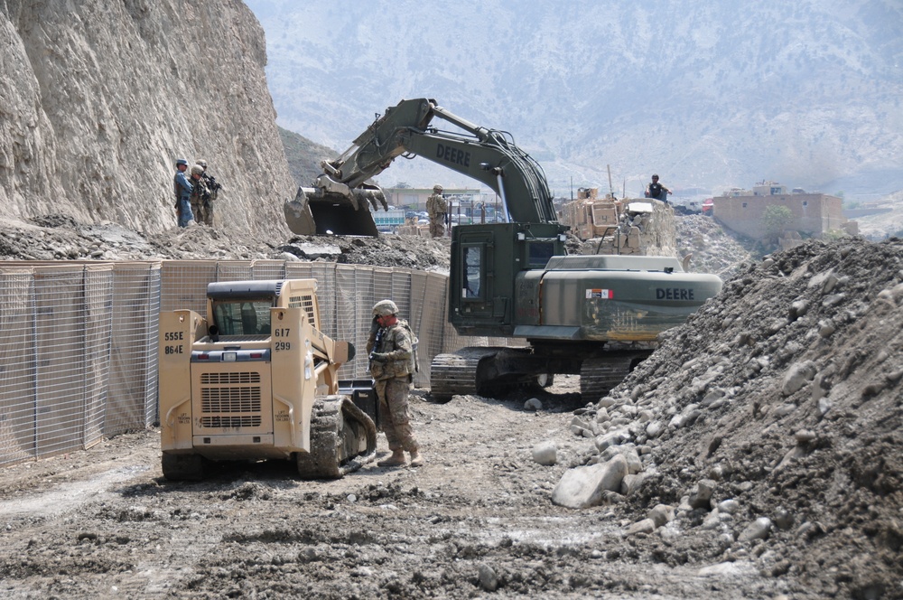 Engineers repair road