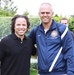 Capt. Roye Locklear of the Florida Army National Guard (right) poses with soccer star Cobi Jones