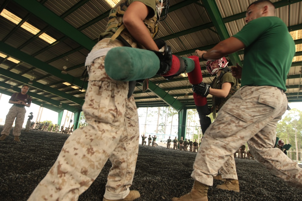 Photo Gallery: Marine recruits battle during bayonet training on Parris Island