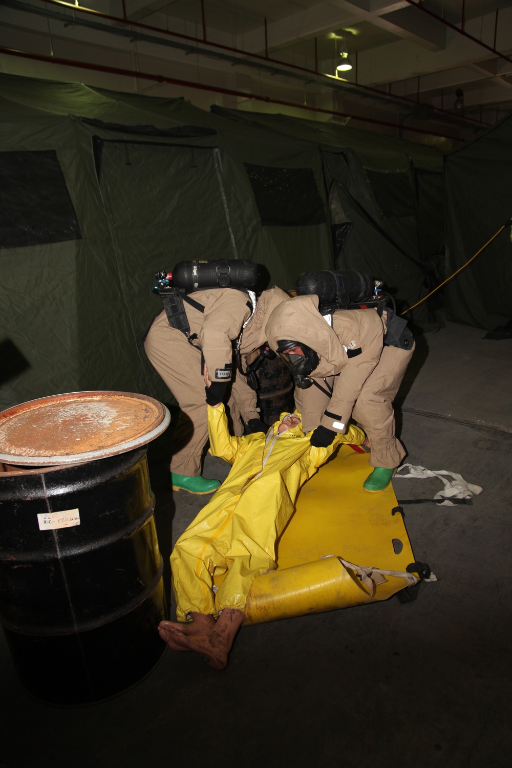 Marines train to handle hazardous materials