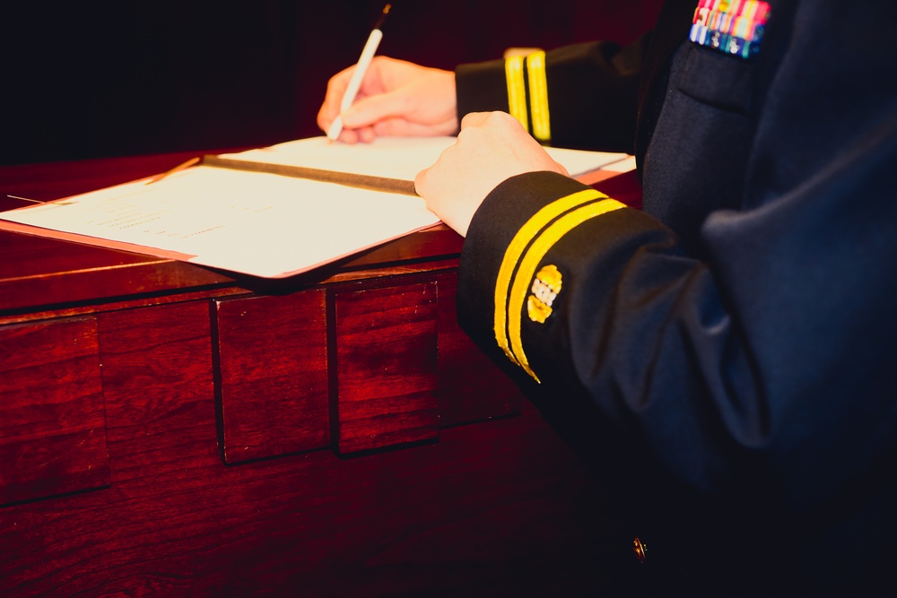 Judge advocate prepares for a court-martial