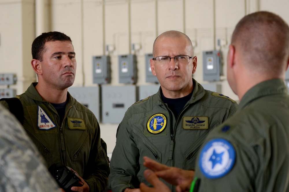 Colombian Air Force officers visit the South Carolina Air National Guard