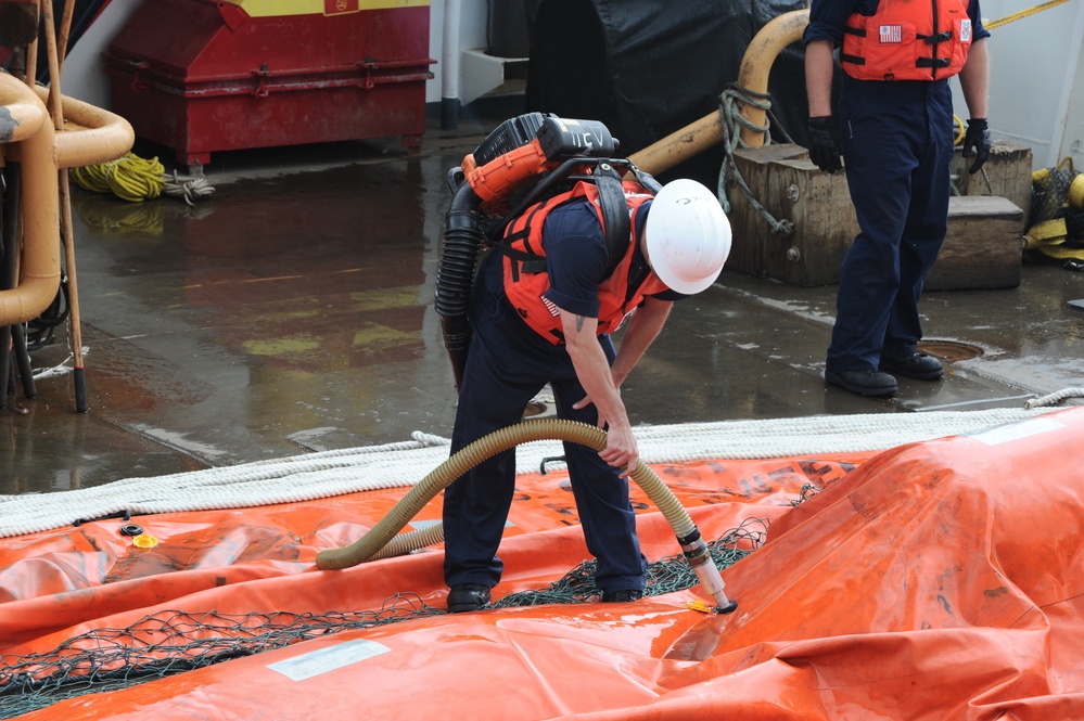 Coast Guard Cutter Oak oil spill exercise