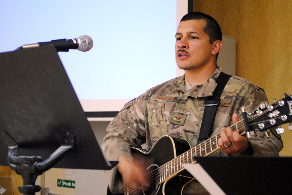 Chapel service at FOB Spin Boldak