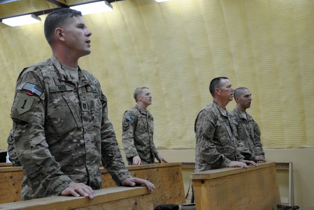 Chapel service at FOB Spin Boldak