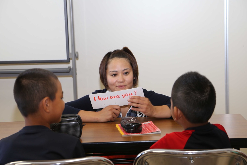 10th Regional Support Group soldiers bring smiles and laughter by teaching English