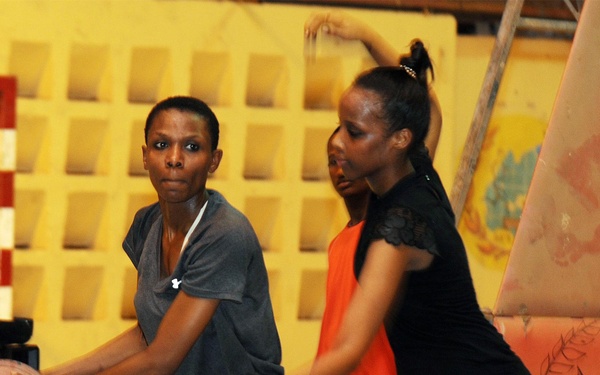 A friendly game of basketball