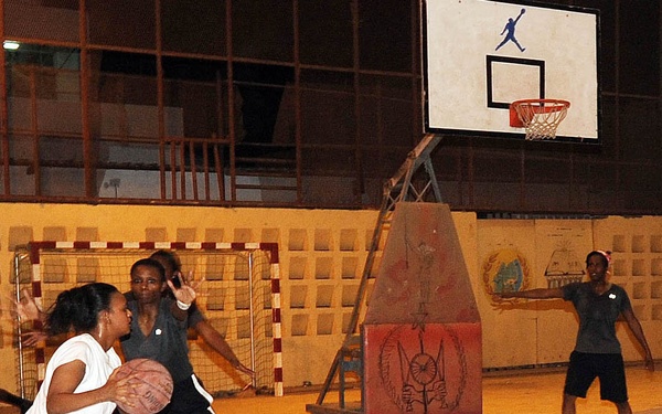 A friendly game of basketball