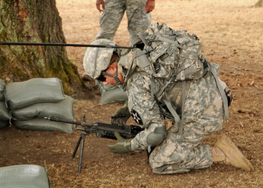 Infantry soldiers demonstrate weapon skills during EIB training