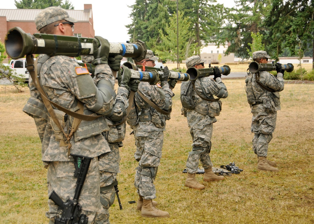 Infantry soldiers demonstrate weapon skills during EIB training