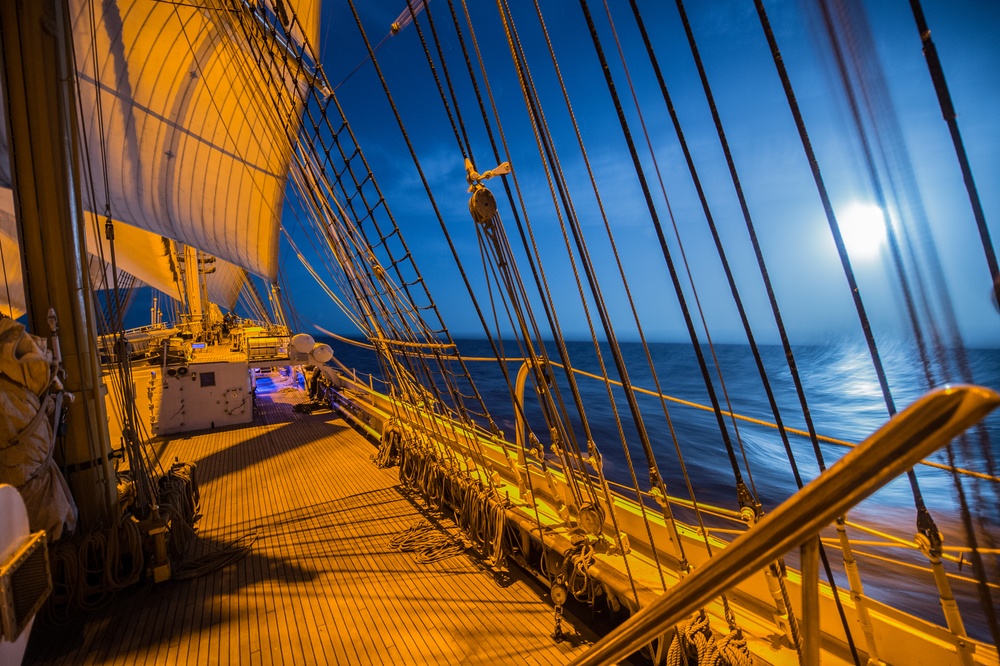 Coast Guard Cutter Eagle sails in Atlantic Ocean