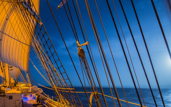 Coast Guard Cutter Eagle sails in Atlantic Ocean