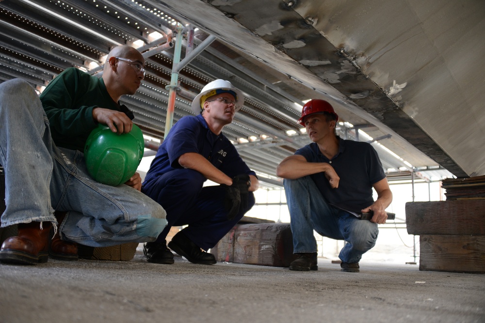 Coast Guard inspects repair work on ferry