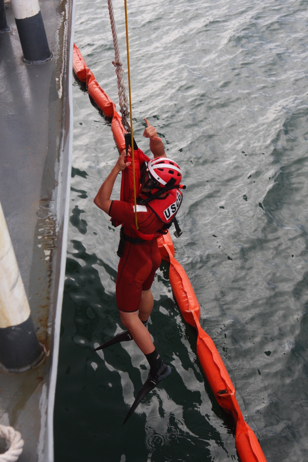 Rescue swimmer training aboard Boutwell