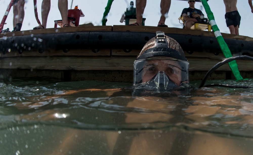 Surface supplied training dive