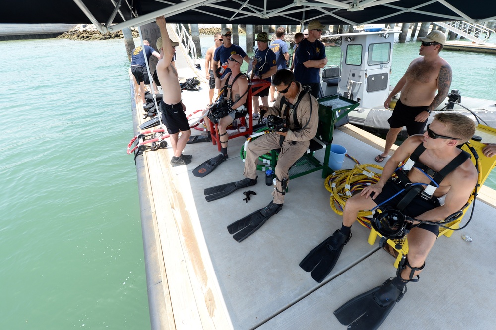 Surface supplied training dive