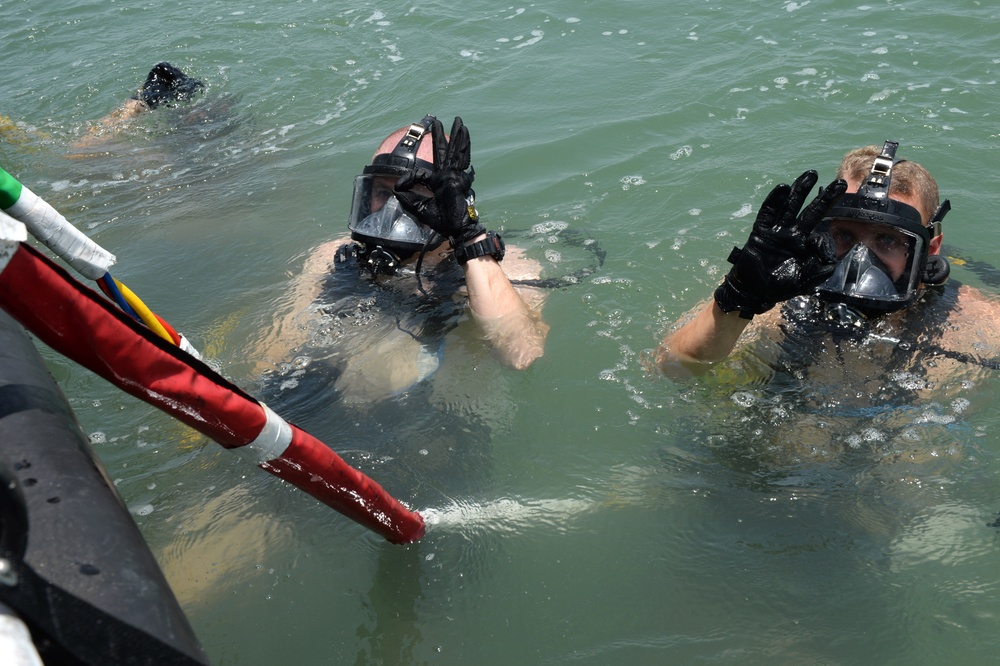 Surface supplied training dive