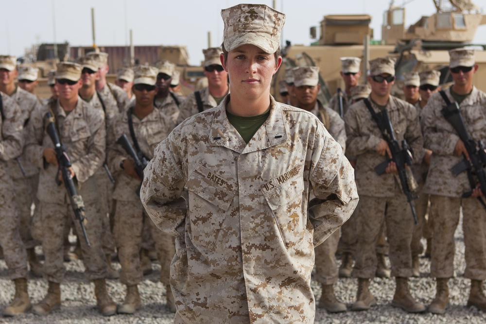 CLR-2 Marines stand with leadership