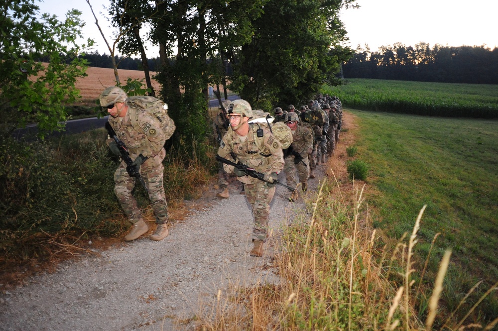 2CR soldiers conduct an 18.63 mile foot march