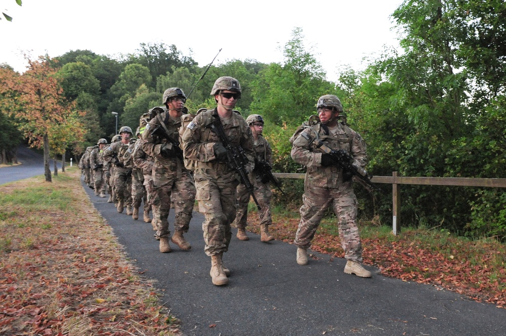 2CR soldiers conduct an 18.63 mile foot march