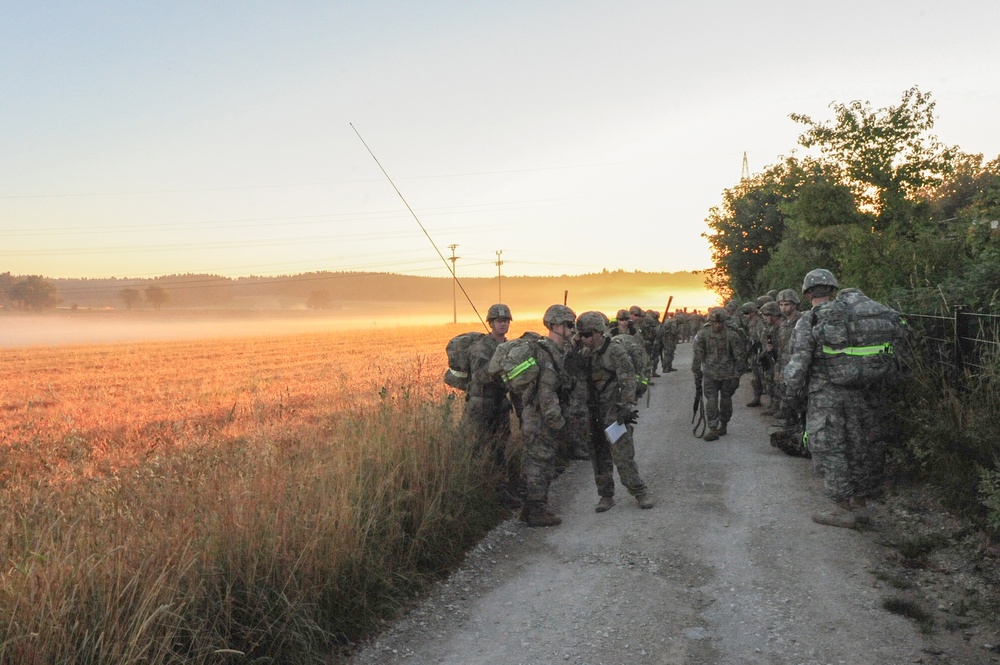 2CR soldiers conduct an 18.63 mile foot march