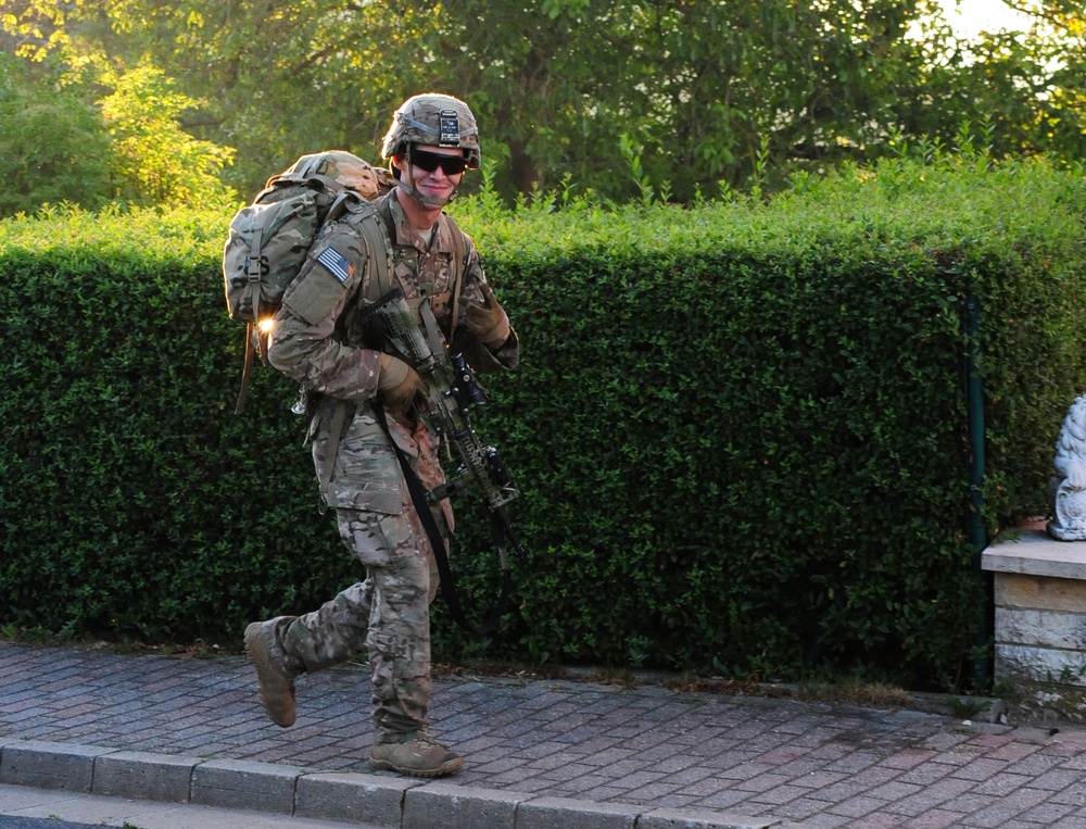 2CR soldiers conduct an 18.63 mile foot march