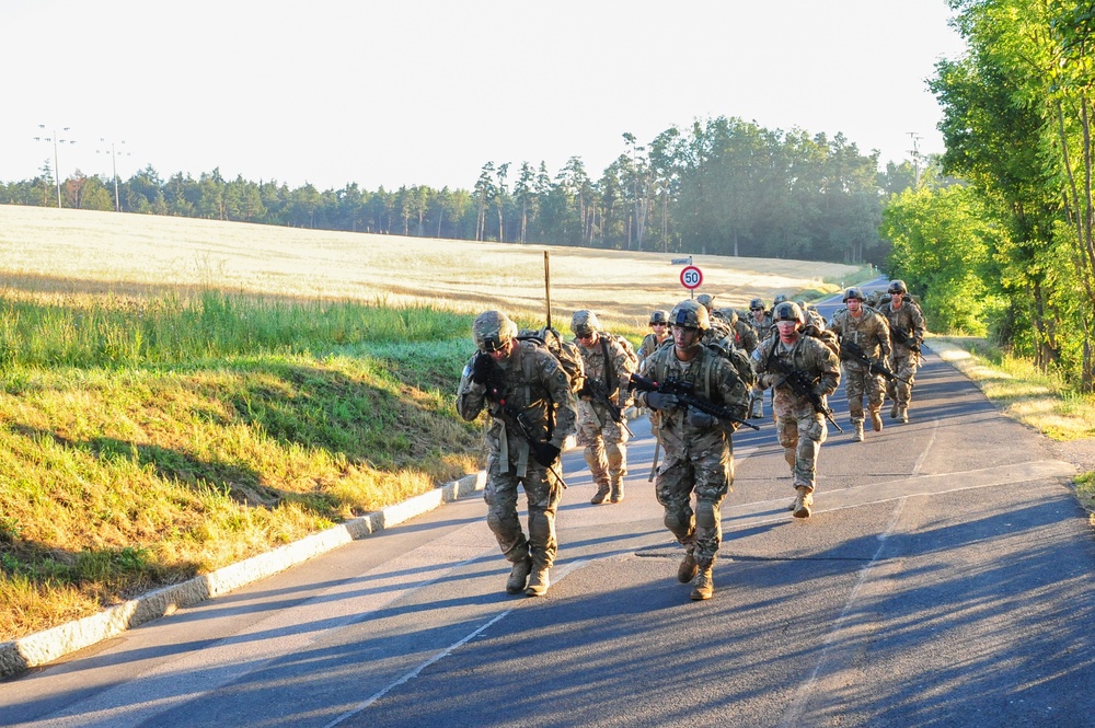 2CR soldiers conduct an 18.63 mile foot march