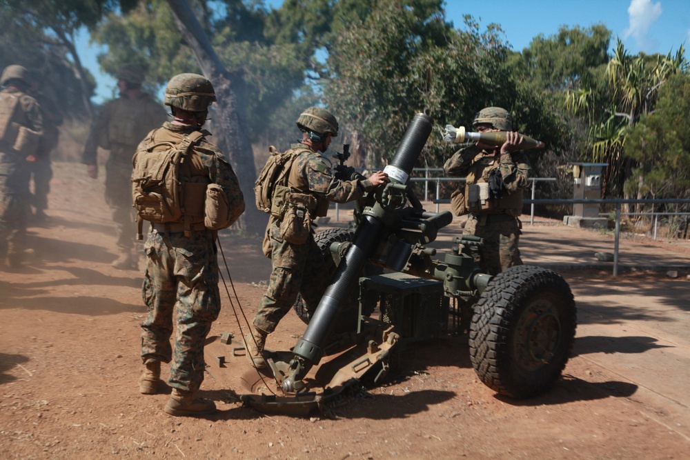 Testing mortar skills in the hills of Australia