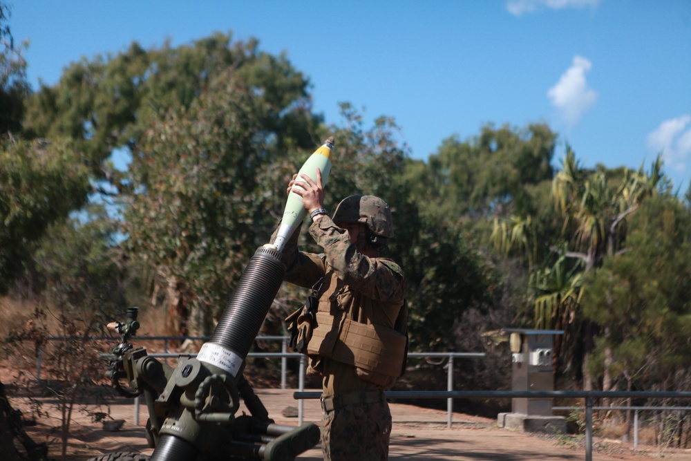 Testing mortar skills in the hills of Australia