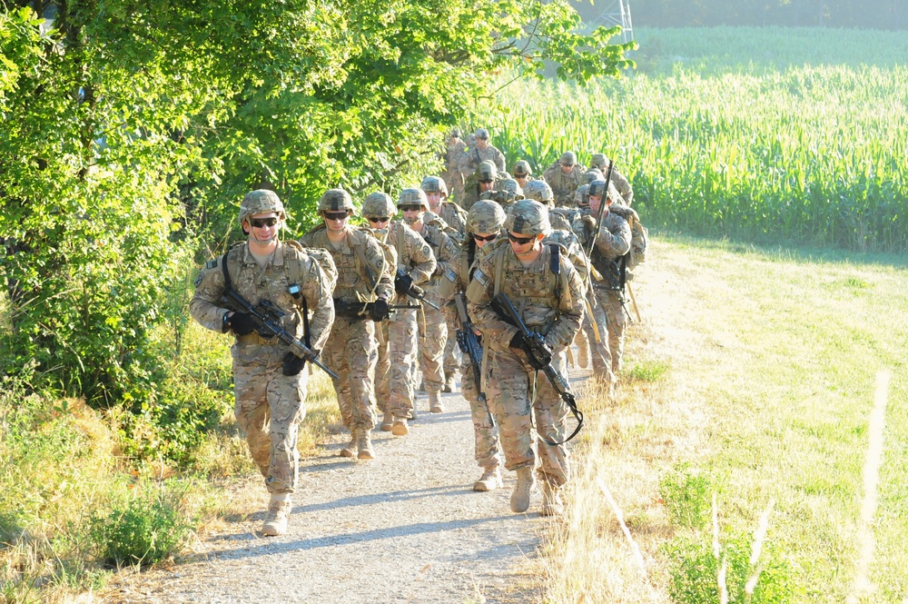 2CR soldiers conduct an 18.63 mile foot march