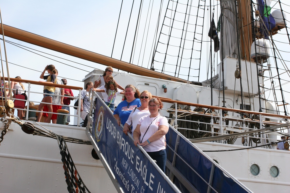 Coast Guard mothers tour the USCGC Eagle