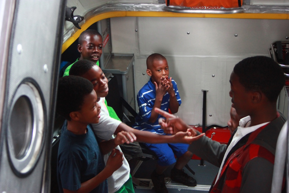 Kids visit Station Belle Isle