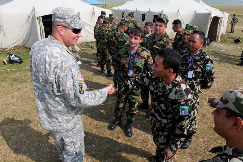 Multinational troops prepare for FTX at Five Hills Training Area, Mongolia