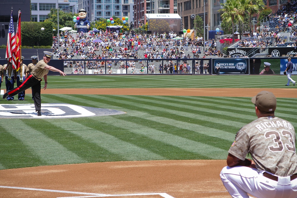 Marines honored at Padres game