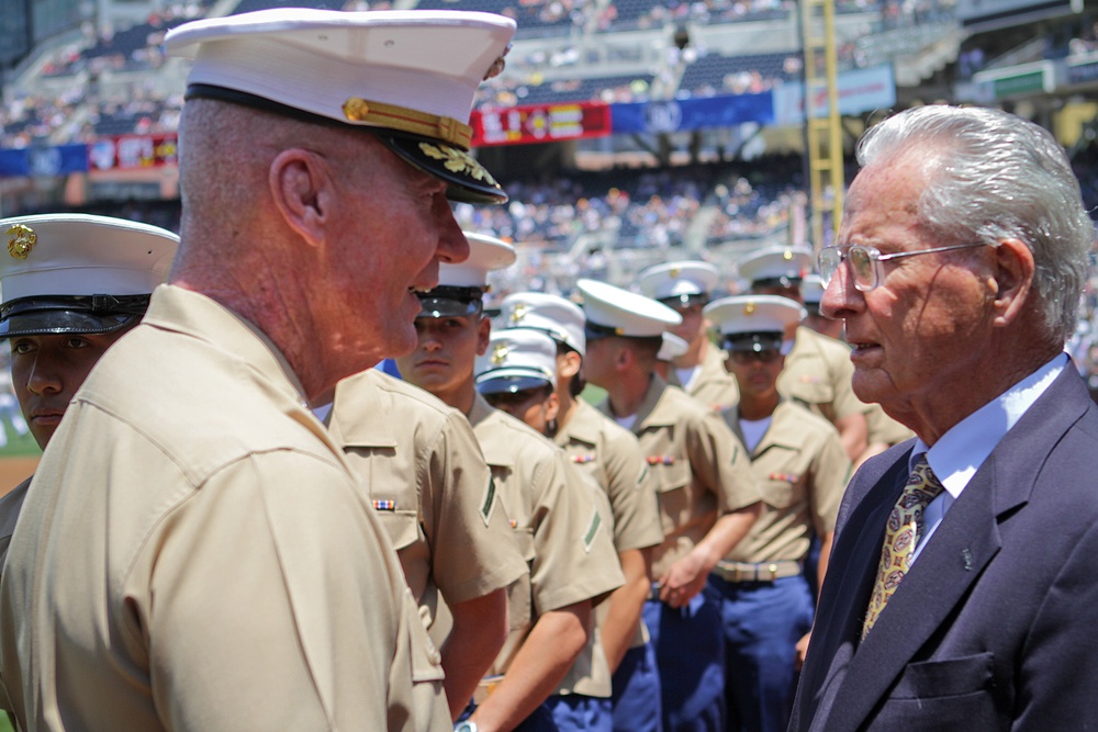 Marines honored at Padres game