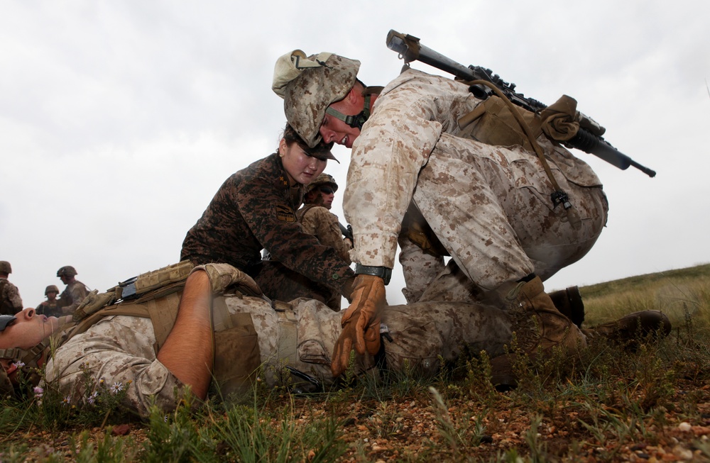 US Marines, Alaska National Guard, Mongolian Armed Forces team up during Combat First Aid training