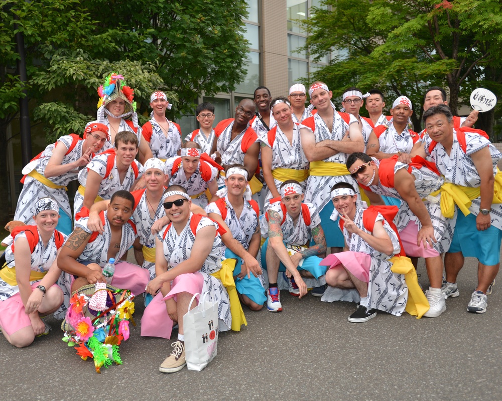 USS Fitzgerald sailors participate in the Aomori City Nebuta Festival Parade