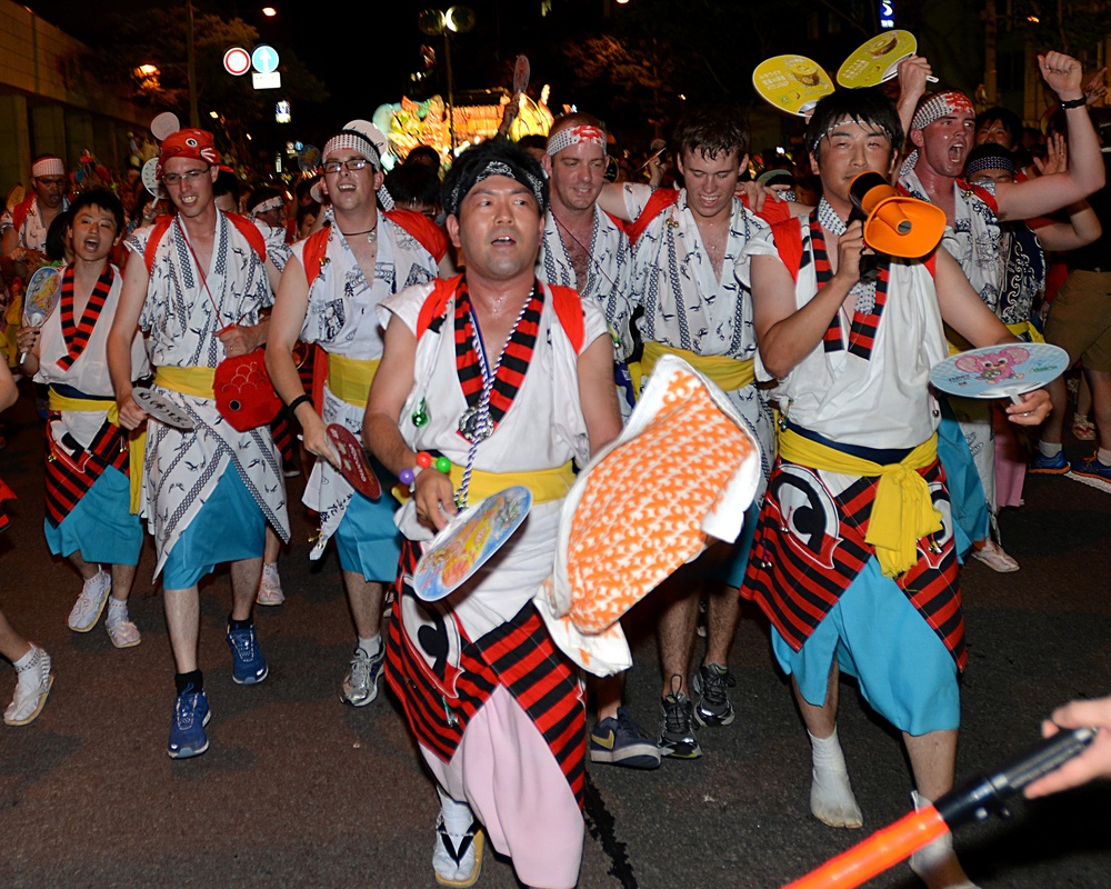 USS Fitzgerald sailors participate in the Aomori City Nebuta Festival Parade