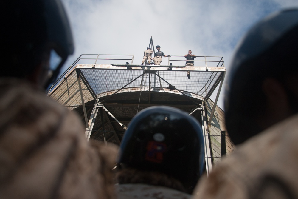 Photo Gallery: Marine recruits conquer fear of heights on rappel tower