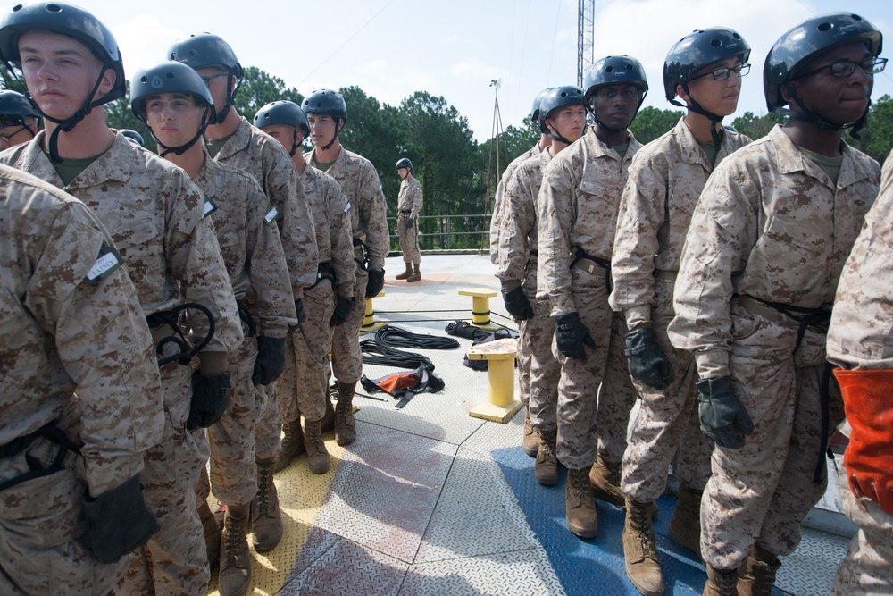 Photo Gallery: Marine recruits conquer fear of heights on rappel tower