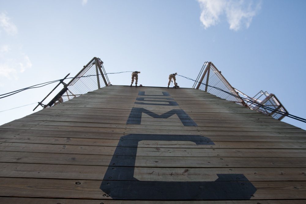 Photo Gallery: Marine recruits conquer fear of heights on rappel tower