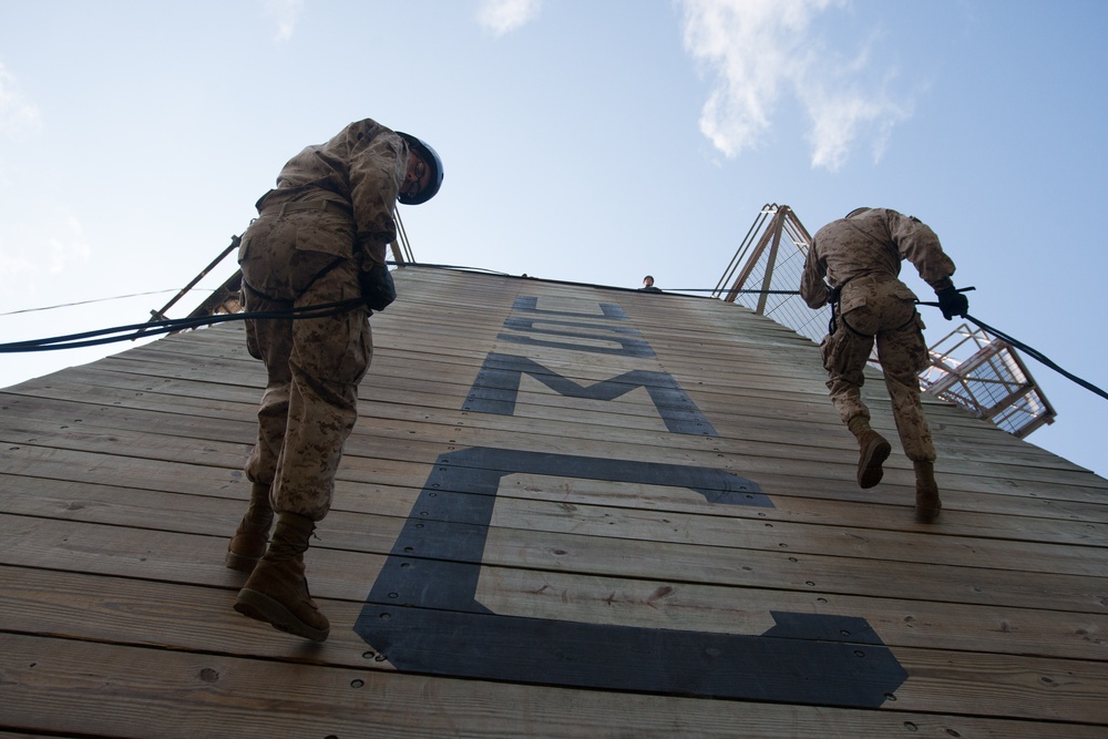 Photo Gallery: Marine recruits conquer fear of heights on rappel tower