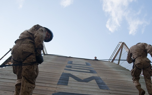 Photo Gallery: Marine recruits conquer fear of heights on rappel tower