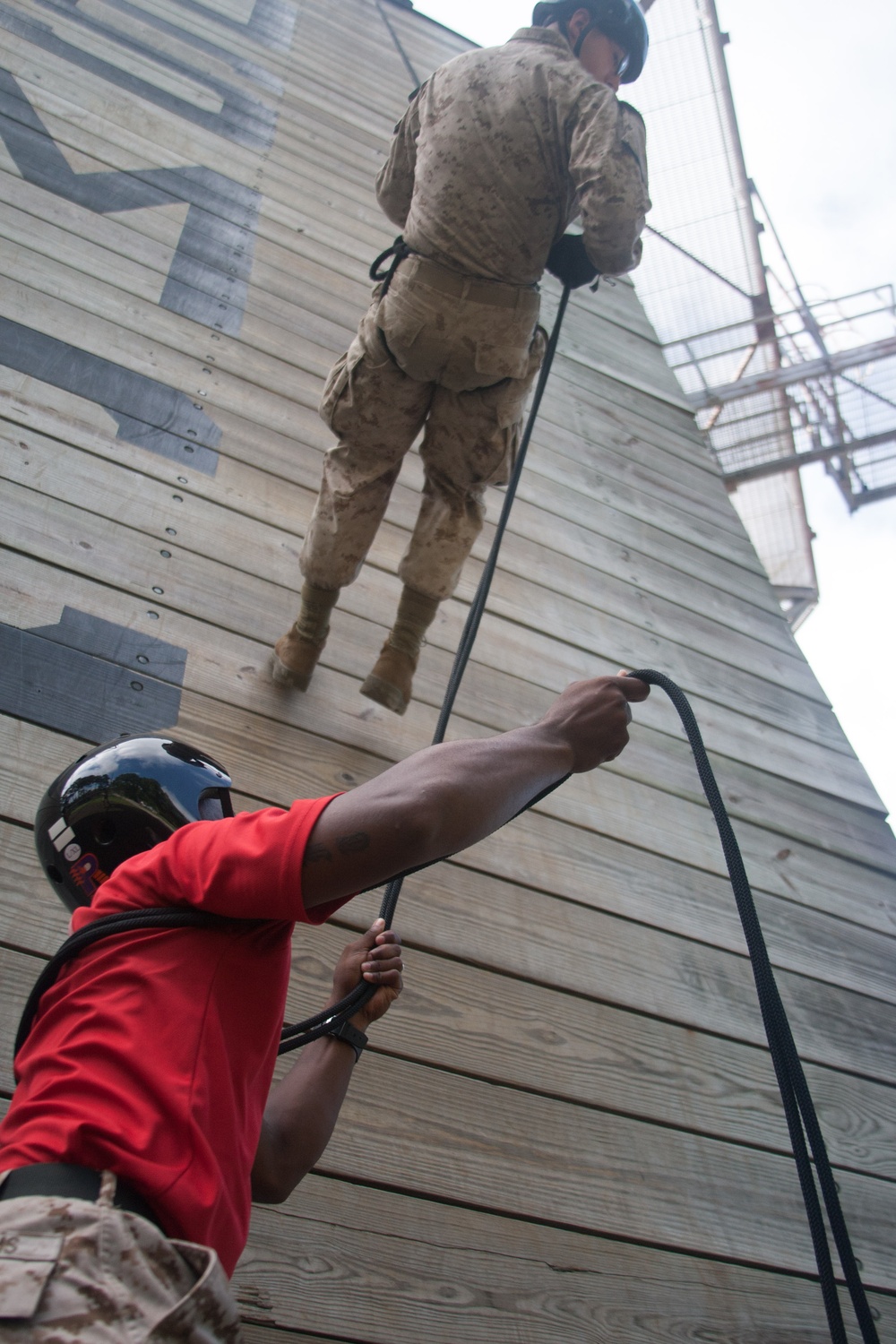 Photo Gallery: Marine recruits conquer fear of heights on rappel tower