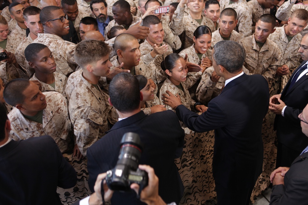 President visits Marines, families on Camp Pendleton