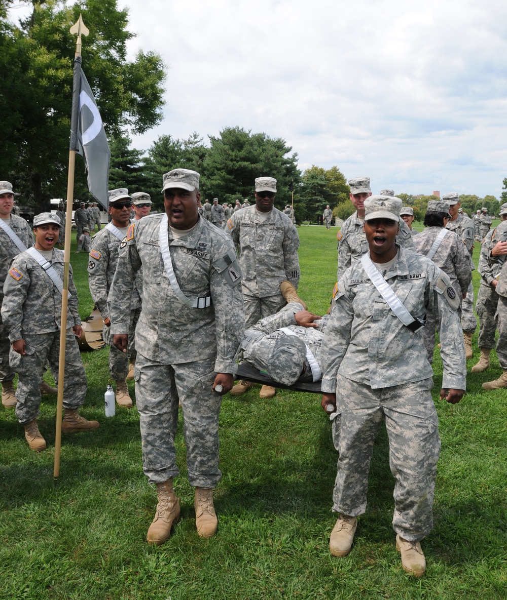 OSW Delta Company soldiers carry medical litter